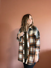 Load image into Gallery viewer, Oversized Rust + Olive Flannel
